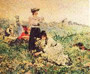 Picnic in Normandy painting